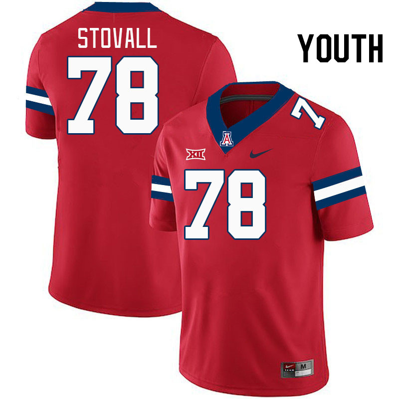 Youth #78 Grayson Stovall Arizona Wildcats Big 12 Conference College Football Jerseys Stitched-Red